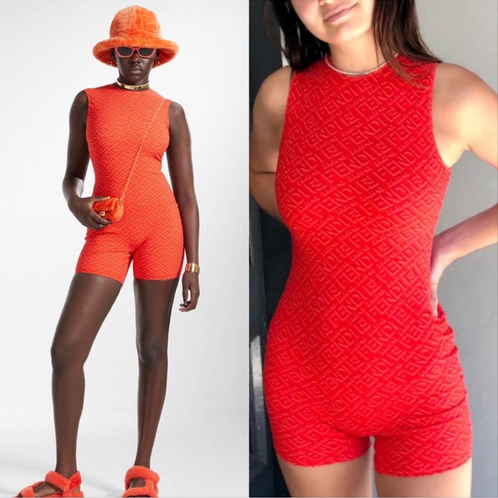 Fendi x Skims Logo Bodysuit Georgia Red size S